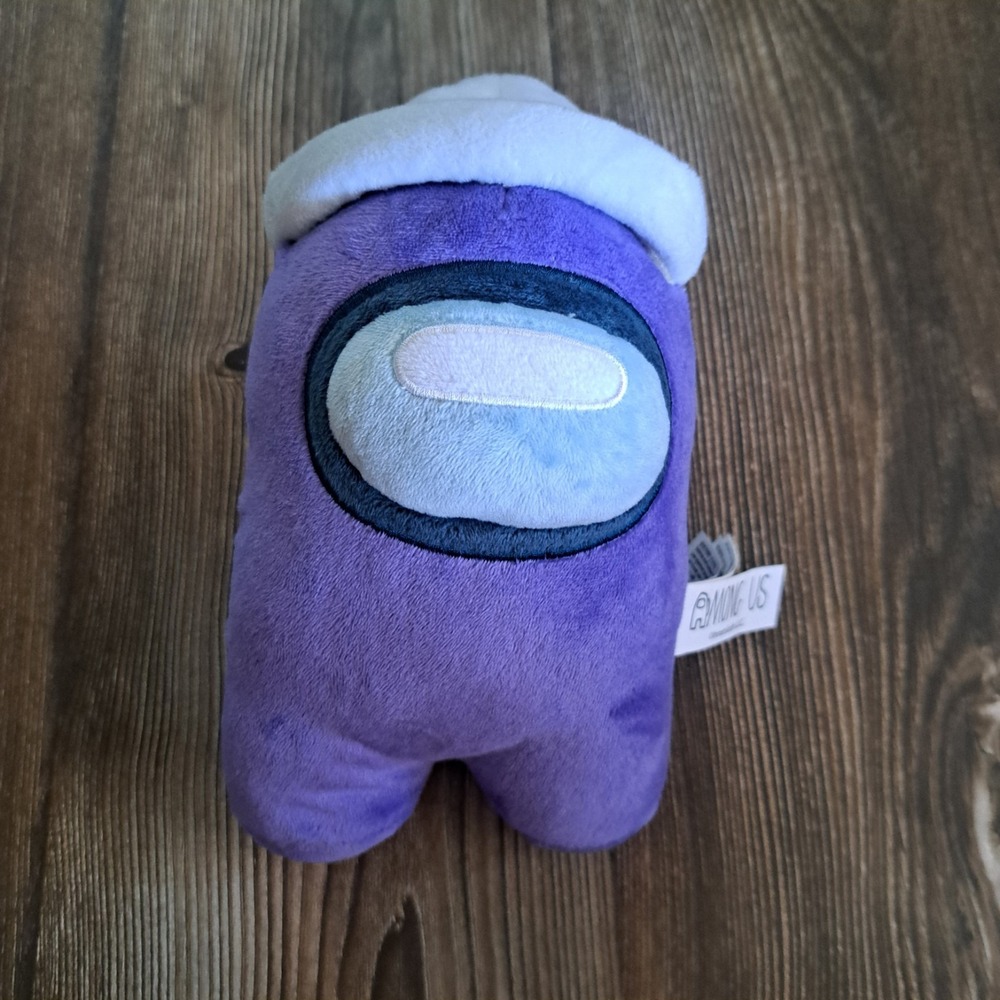 Among Us 7 Inch Plush | Purple Crewmate w/ Paper Hat